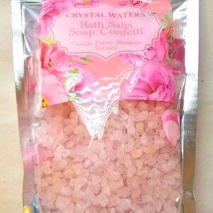 Crystal Waters Bath Salts Soap Confetti Vanilla Peony